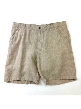 Reyn Spooner beige linen mens shorts Size 38 pockets neutral